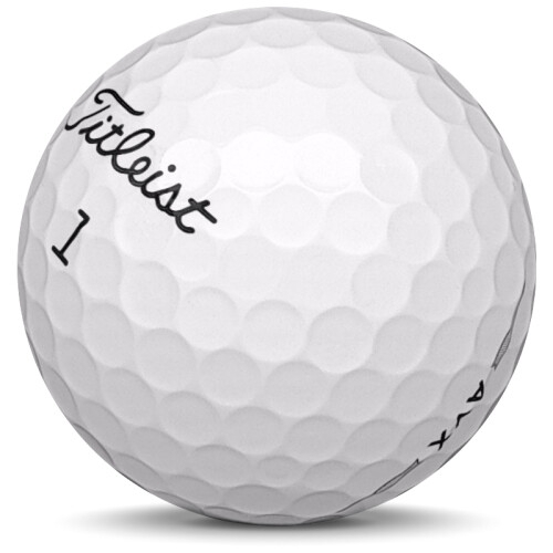 Golfboll av modellen Titleist AVX i 2021 års version med vit färg sned bild