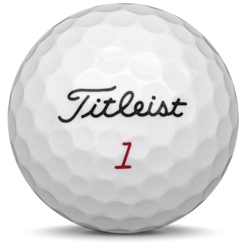 Golfboll av modellen Titleist NXT Tour i 2017 års version med vit färg framifrån