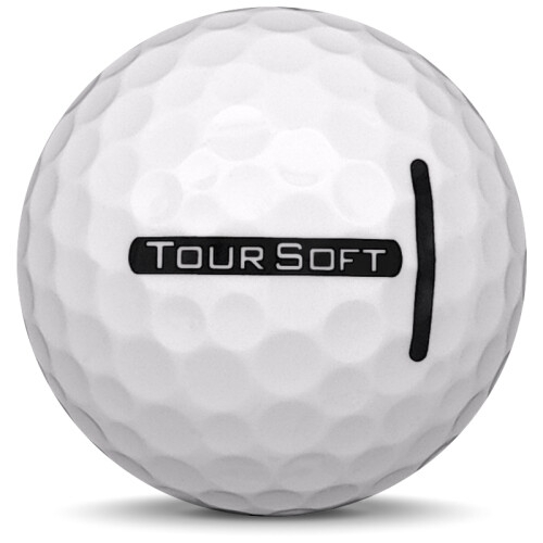 Golfboll av modellen Titleist Tour Soft i 2021 års version med vit färg från sidan