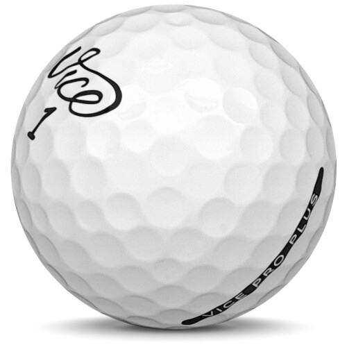 Golfboll av modellen Vice Pro Plus i 2019 års version med vit färg sned bild