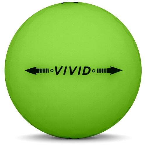 Golfboll av modellen Volvik VIVID i 2018 års version med grön färg från sidan