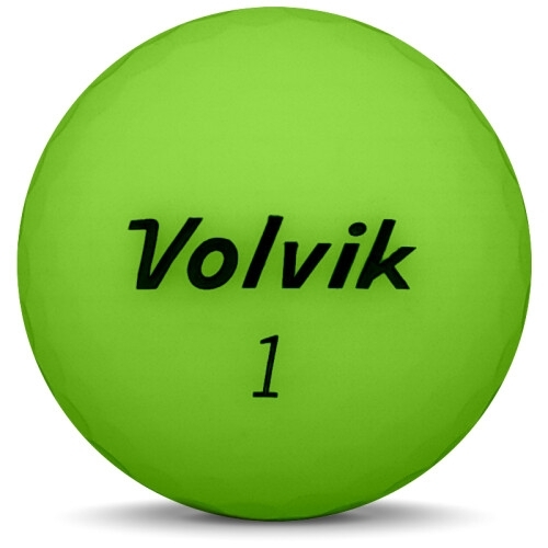 Golfboll av modellen Volvik VIVID i 2018 års version med grön färg framifrån