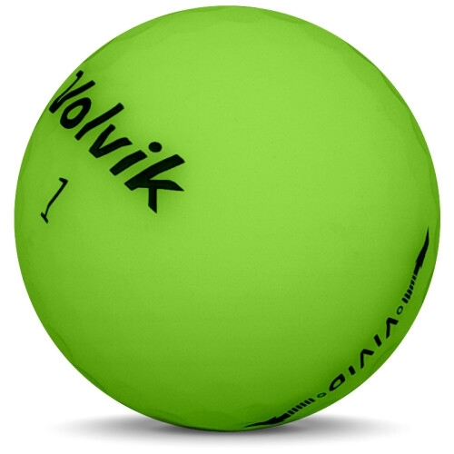 Golfboll av modellen Volvik VIVID i 2018 års version med grön färg sned bild