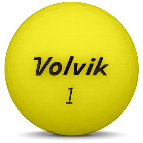 Golfboll av modellen Volvik VIVID i 2018 års version med gul färg framifrån