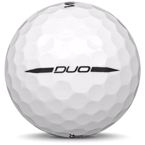 Golfboll av modellen Wilson Staff Duo i vit färg från sidan