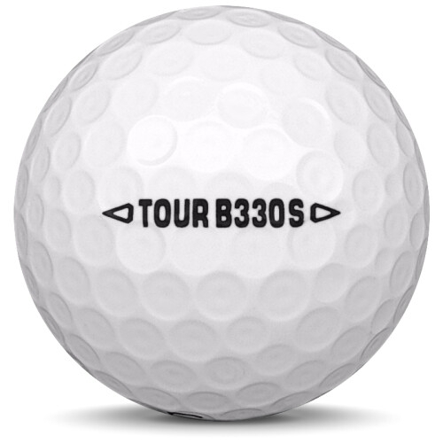 Golfboll av modellen Bridgestone B330-S i vit färg från sidan