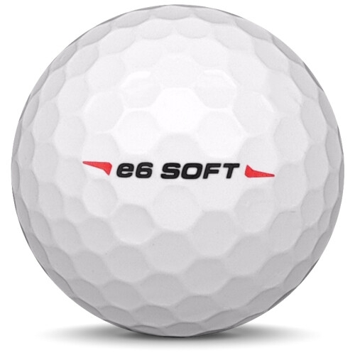 Golfboll av modellen Bridgestone E6 Soft i 2018 års version med vit färg från sidan