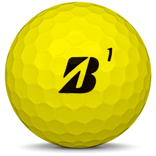 Golfboll av modellen Bridgestone E6 Speed i 2018 års version med gul färg framifrån