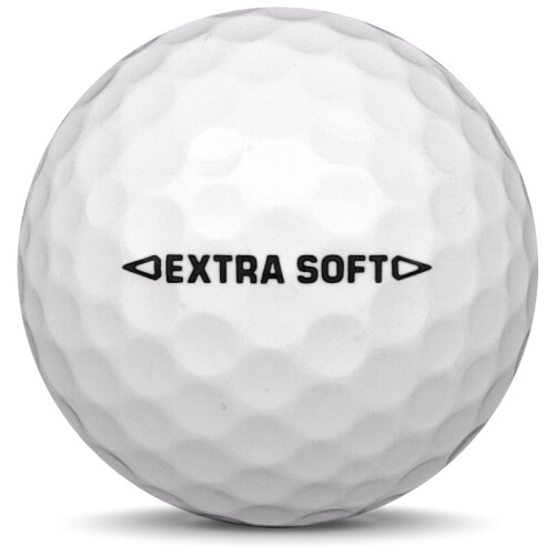 Golfboll av modellen Bridgestone Extra Soft i 2018 års version med vit färg från sidan