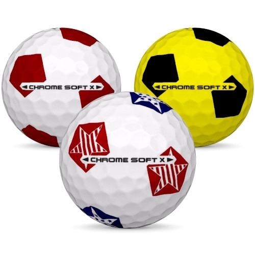 Golfbollar av modellen Callaway Chrome Soft x i 2019 års version i blandade färger