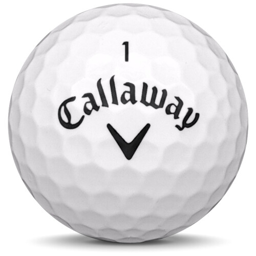 Golfboll av modellen Callaway Diablo Tour i 2021 års version med vit färg framifrån