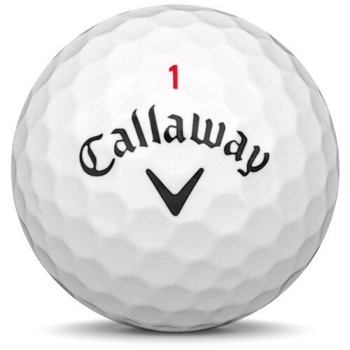 Golfboll av modellen Callaway Superhot 55 i 2018 års version med vit färg framifrån