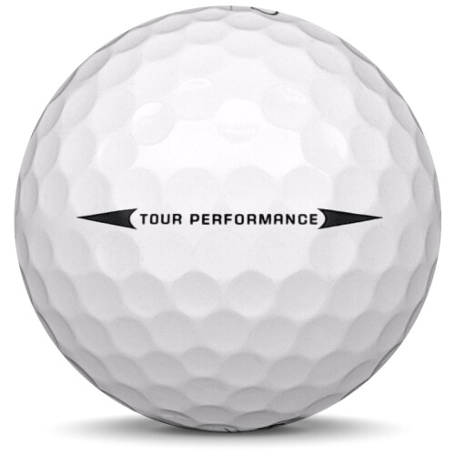 Golfboll av modellen Kirkland Tour Performance i 2017 års version med vit färg från sidan