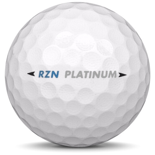 Golfboll av modellen Nike RZN Platinum i vit färg från sidan
