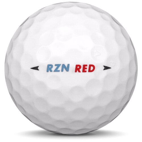 Golfboll av modellen Nike RZN Red i vit färg från sidan