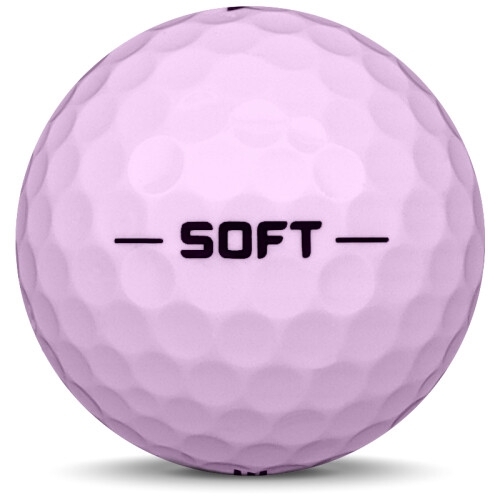 Golfboll av modellen Pinnacle Soft Lady i 2018 års version med rosa färg från sidan