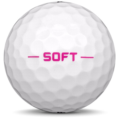 Golfboll av modellen Pinnacle Soft Lady i 2018 års version med vit färg från sidan