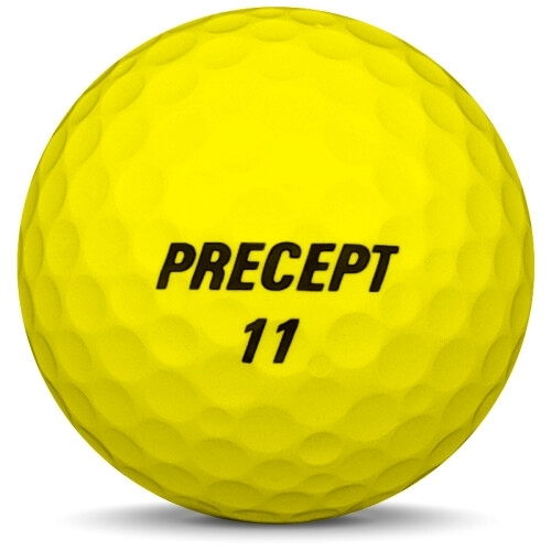 Golfboll av modellen Precept Laddie Extreme i 2019 års version med gul färg framifrån