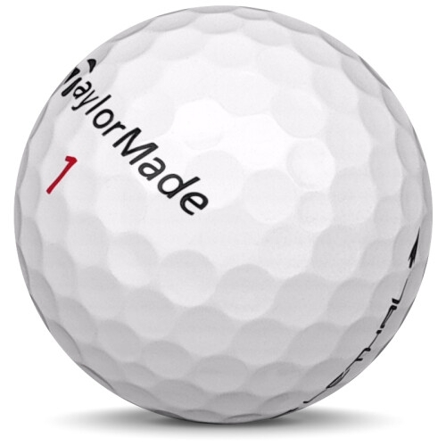 Golfboll av modellen TaylorMade Lethal i vit färg sned bild