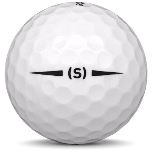 Golfboll av modellen TaylorMade Project (S) i 2019 års version med vit färg från sidan