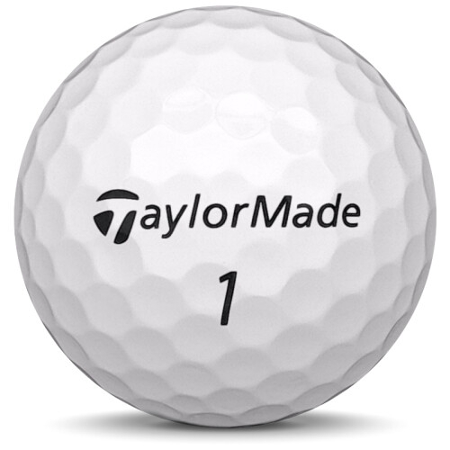 Golfboll av modellen TaylorMade Tour Preferred i vit färg framifrån